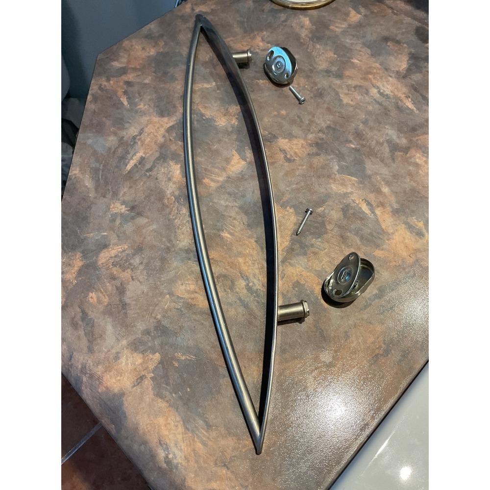 Unbranded Towel Bar Home 18in Silver Excellent Curved Leaf Wall Mount Hardware
